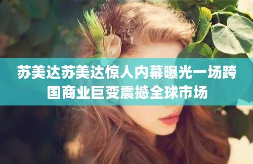 苏美达苏美达惊人内幕曝光一场跨国商业巨变震撼全球市场