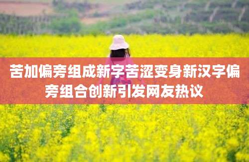 苦加偏旁组成新字苦涩变身新汉字偏旁组合创新引发网友热议