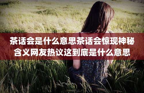 茶话会是什么意思茶话会惊现神秘含义网友热议这到底是什么意思