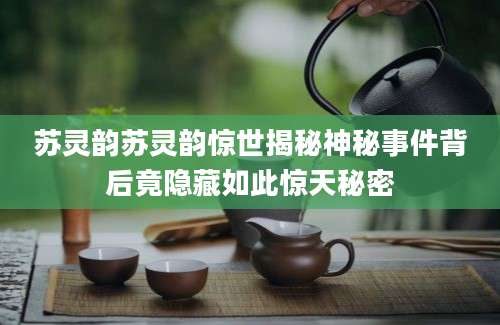 苏灵韵苏灵韵惊世揭秘神秘事件背后竟隐藏如此惊天秘密