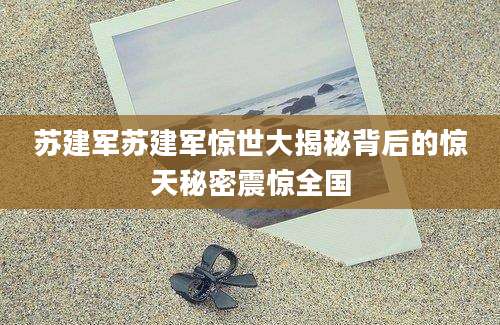 苏建军苏建军惊世大揭秘背后的惊天秘密震惊全国
