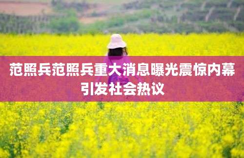 范照兵范照兵重大消息曝光震惊内幕引发社会热议