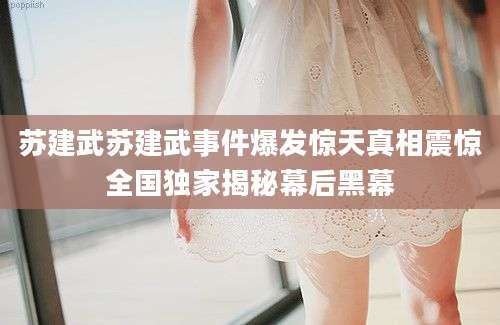 苏建武苏建武事件爆发惊天真相震惊全国独家揭秘幕后黑幕