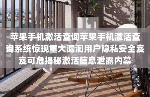 苹果手机激活查询苹果手机激活查询系统惊现重大漏洞用户隐私安全岌岌可危揭秘激活信息泄露内幕
