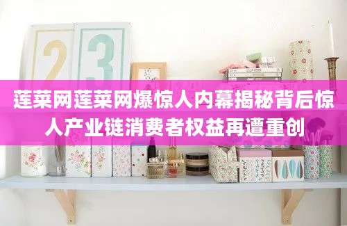 莲菜网莲菜网爆惊人内幕揭秘背后惊人产业链消费者权益再遭重创
