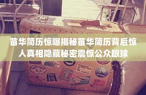 苗华简历惊曝揭秘苗华简历背后惊人真相隐藏秘密震惊公众眼球