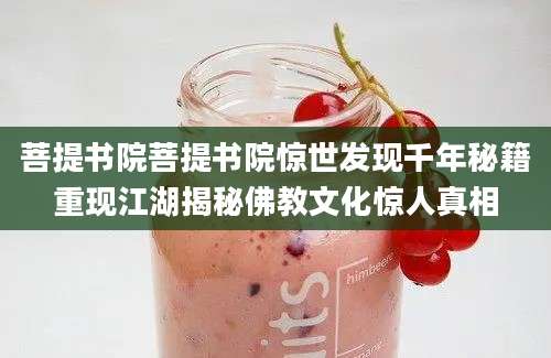 菩提书院菩提书院惊世发现千年秘籍重现江湖揭秘佛教文化惊人真相