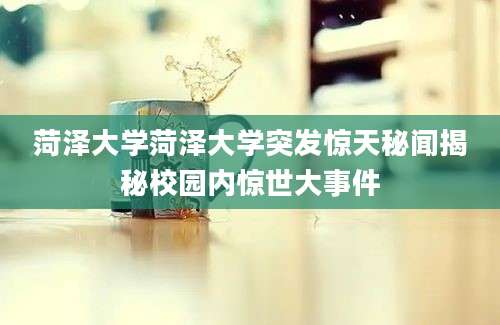 菏泽大学菏泽大学突发惊天秘闻揭秘校园内惊世大事件
