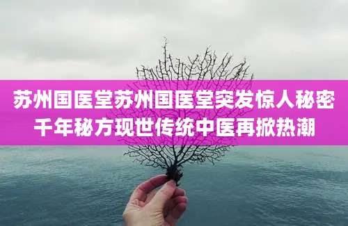 苏州国医堂苏州国医堂突发惊人秘密千年秘方现世传统中医再掀热潮