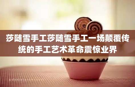莎随雪手工莎随雪手工一场颠覆传统的手工艺术革命震惊业界