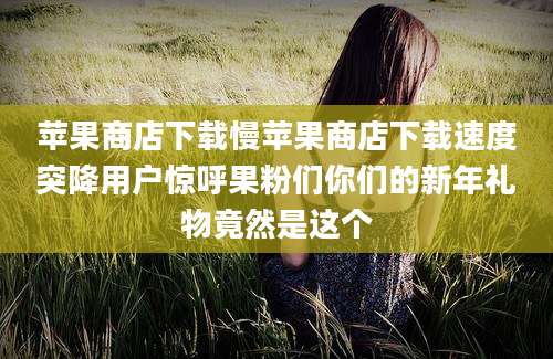 苹果商店下载慢苹果商店下载速度突降用户惊呼果粉们你们的新年礼物竟然是这个