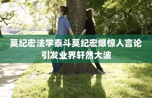 莫纪宏法学泰斗莫纪宏爆惊人言论引发业界轩然大波