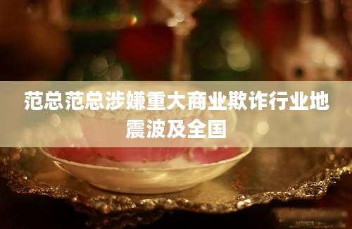 范总范总涉嫌重大商业欺诈行业地震波及全国