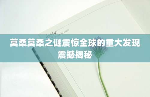 莫桑莫桑之谜震惊全球的重大发现震撼揭秘