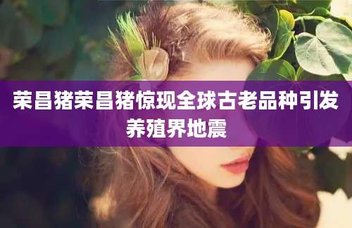 荣昌猪荣昌猪惊现全球古老品种引发养殖界地震