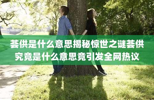 荟供是什么意思揭秘惊世之谜荟供究竟是什么意思竟引发全网热议