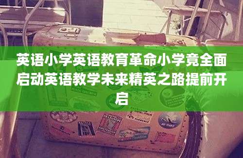 英语小学英语教育革命小学竟全面启动英语教学未来精英之路提前开启