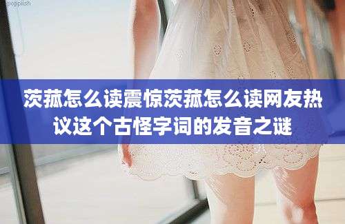 茨菰怎么读震惊茨菰怎么读网友热议这个古怪字词的发音之谜