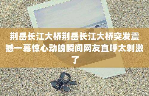 荆岳长江大桥荆岳长江大桥突发震撼一幕惊心动魄瞬间网友直呼太刺激了