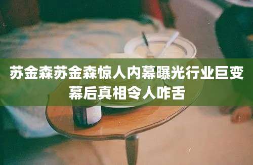 苏金森苏金森惊人内幕曝光行业巨变幕后真相令人咋舌