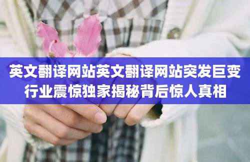 英文翻译网站英文翻译网站突发巨变行业震惊独家揭秘背后惊人真相