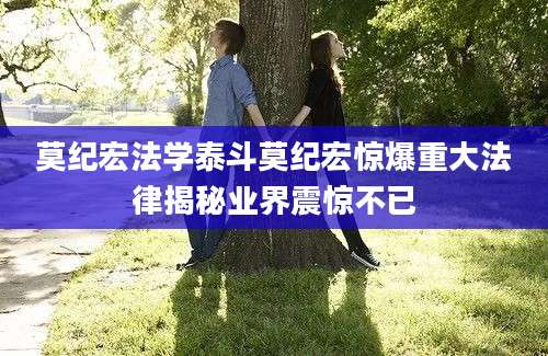 莫纪宏法学泰斗莫纪宏惊爆重大法律揭秘业界震惊不已