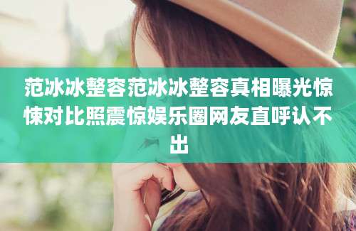 范冰冰整容范冰冰整容真相曝光惊悚对比照震惊娱乐圈网友直呼认不出