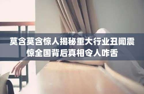 莫含莫含惊人揭秘重大行业丑闻震惊全国背后真相令人咋舌