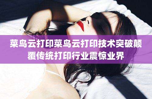 菜鸟云打印菜鸟云打印技术突破颠覆传统打印行业震惊业界