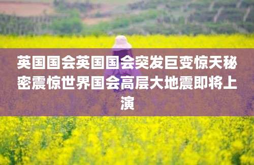 英国国会英国国会突发巨变惊天秘密震惊世界国会高层大地震即将上演