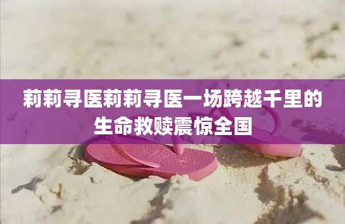 莉莉寻医莉莉寻医一场跨越千里的生命救赎震惊全国