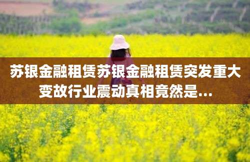 苏银金融租赁苏银金融租赁突发重大变故行业震动真相竟然是...