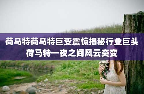 荷马特荷马特巨变震惊揭秘行业巨头荷马特一夜之间风云突变