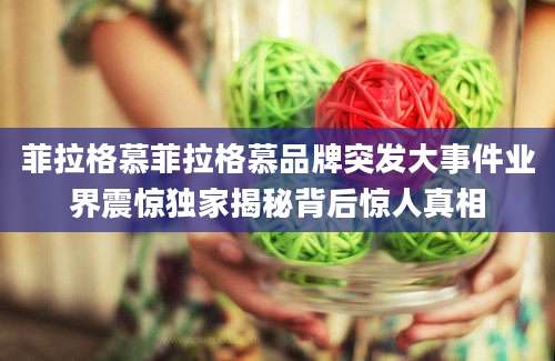 菲拉格慕菲拉格慕品牌突发大事件业界震惊独家揭秘背后惊人真相