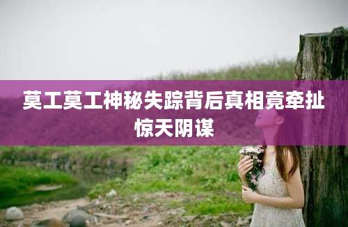 莫工莫工神秘失踪背后真相竟牵扯惊天阴谋