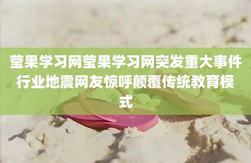 莹果学习网莹果学习网突发重大事件行业地震网友惊呼颠覆传统教育模式