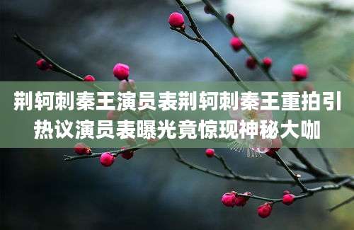 荆轲刺秦王演员表荆轲刺秦王重拍引热议演员表曝光竟惊现神秘大咖