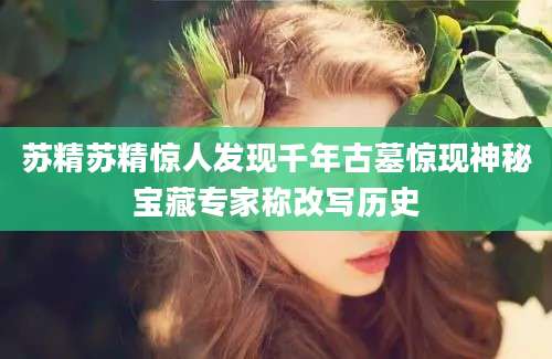 苏精苏精惊人发现千年古墓惊现神秘宝藏专家称改写历史