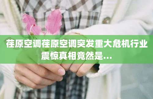 荏原空调荏原空调突发重大危机行业震惊真相竟然是...