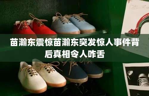 苗瀚东震惊苗瀚东突发惊人事件背后真相令人咋舌