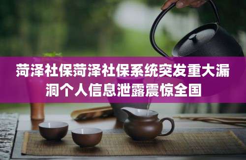 菏泽社保菏泽社保系统突发重大漏洞个人信息泄露震惊全国