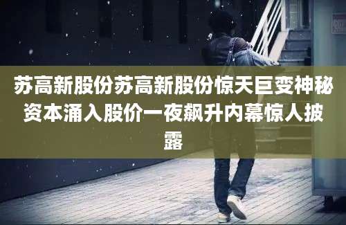 苏高新股份苏高新股份惊天巨变神秘资本涌入股价一夜飙升内幕惊人披露