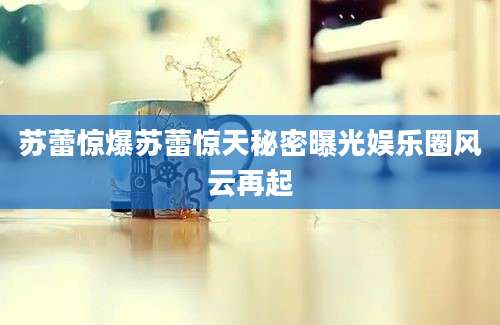苏蕾惊爆苏蕾惊天秘密曝光娱乐圈风云再起