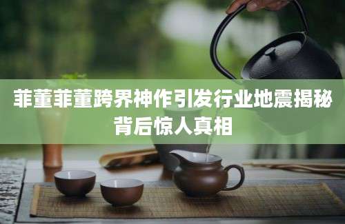 菲董菲董跨界神作引发行业地震揭秘背后惊人真相