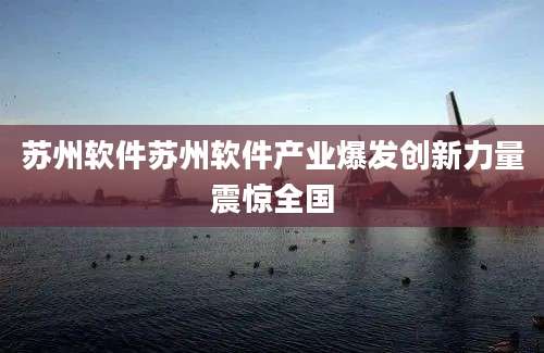 苏州软件苏州软件产业爆发创新力量震惊全国