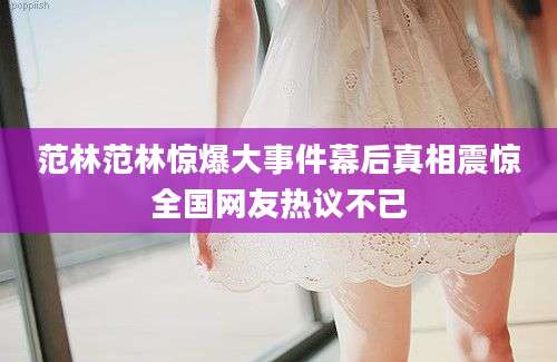 范林范林惊爆大事件幕后真相震惊全国网友热议不已