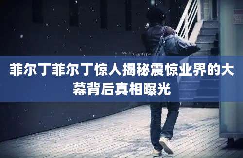 菲尔丁菲尔丁惊人揭秘震惊业界的大幕背后真相曝光