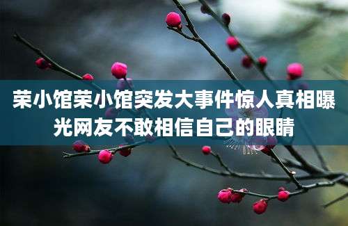 荣小馆荣小馆突发大事件惊人真相曝光网友不敢相信自己的眼睛