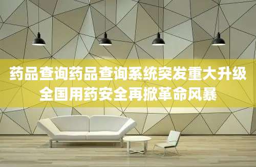 药品查询药品查询系统突发重大升级全国用药安全再掀革命风暴