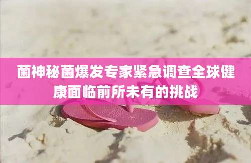 菌神秘菌爆发专家紧急调查全球健康面临前所未有的挑战